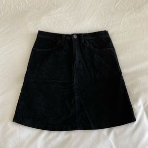 brandy melville black corduroy skirt
